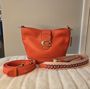 Coach Tali Bucket Bag in Red Orange